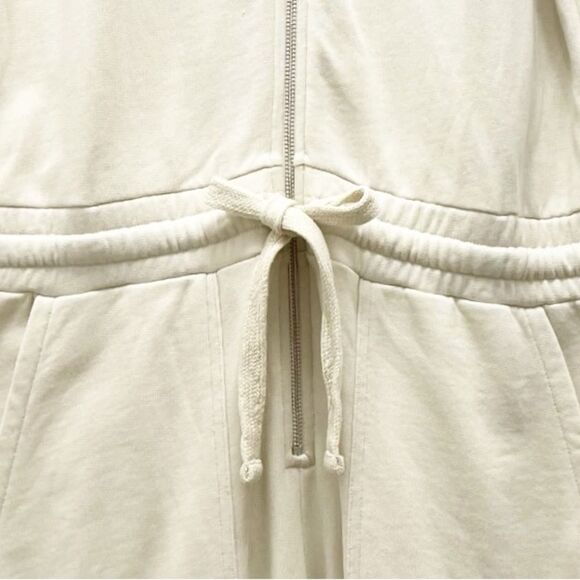 Rebecca Minkoff Mila Zip Front Short Sleeve Cream Cotton Jumpsuit Size Medium - Picture 11 of 16